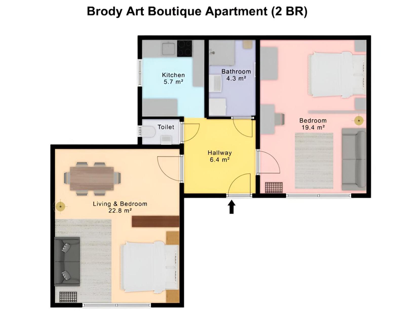 Brody Art Boutique Apartments Budapest Rum bild