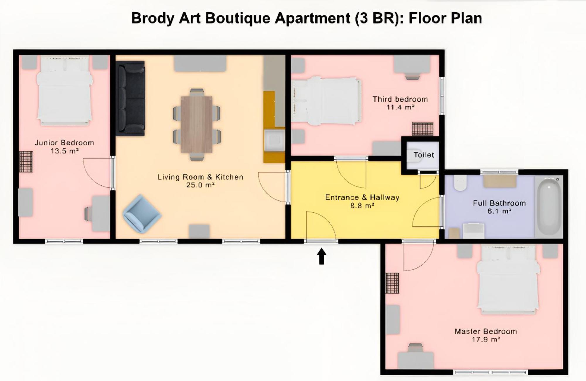Brody Art Boutique Apartments Budapest Rum bild